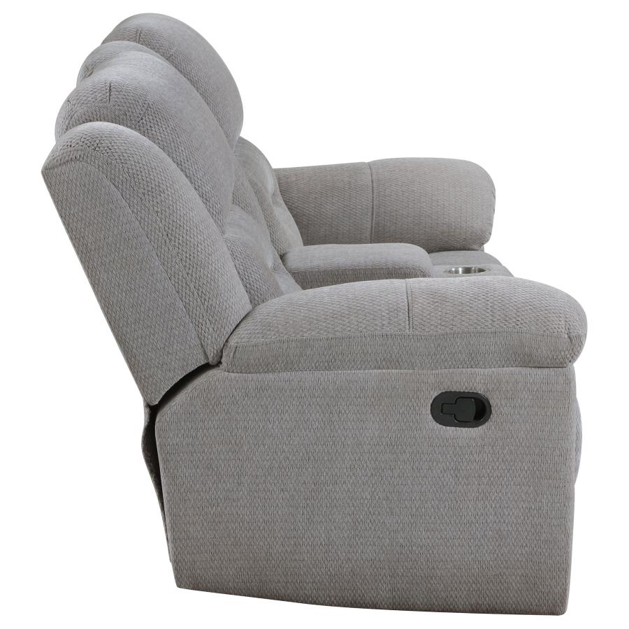Gilson Chenille Upholstered Reclining Loveseat Grey - Home & Sleep Outlet