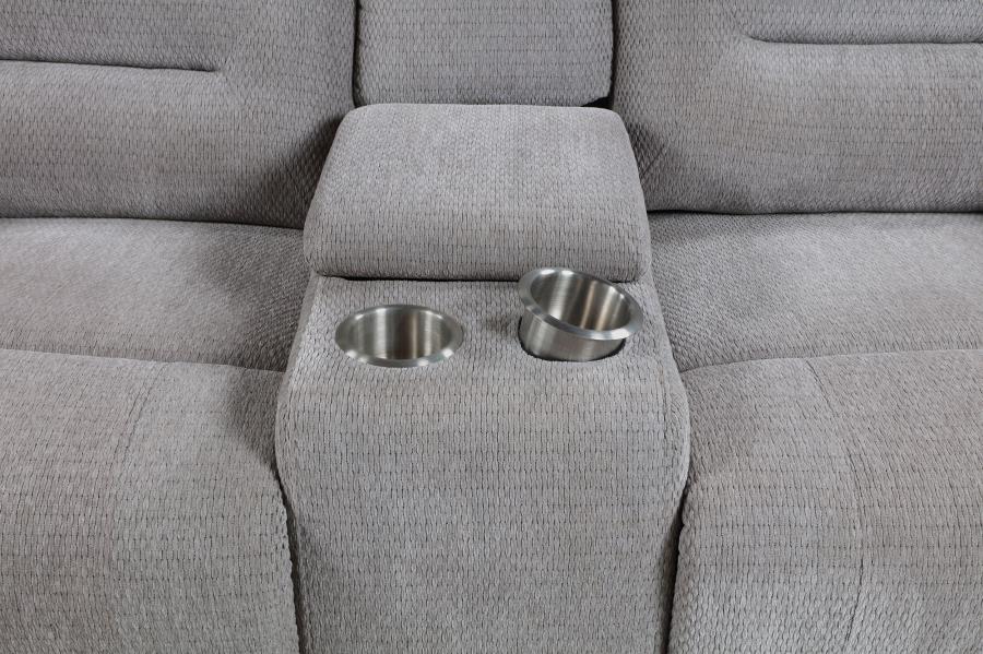 Gilson Chenille Upholstered Reclining Loveseat Grey - Home & Sleep Outlet