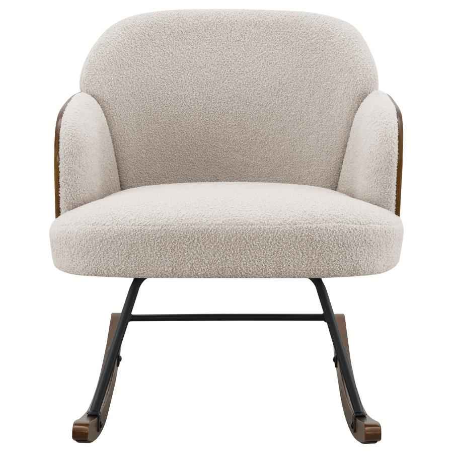 Paige Boucle Upholstered Mid Back Rocking Chair Beige - Home & Sleep Outlet