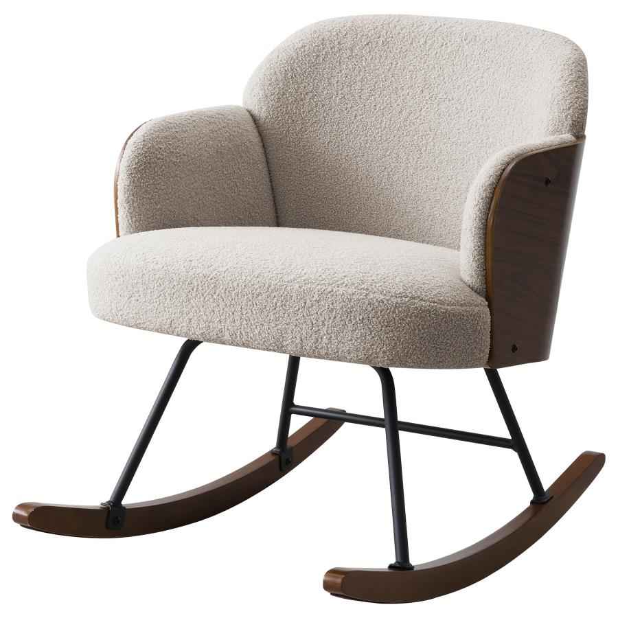 Paige Boucle Upholstered Mid Back Rocking Chair Beige - Home & Sleep Outlet