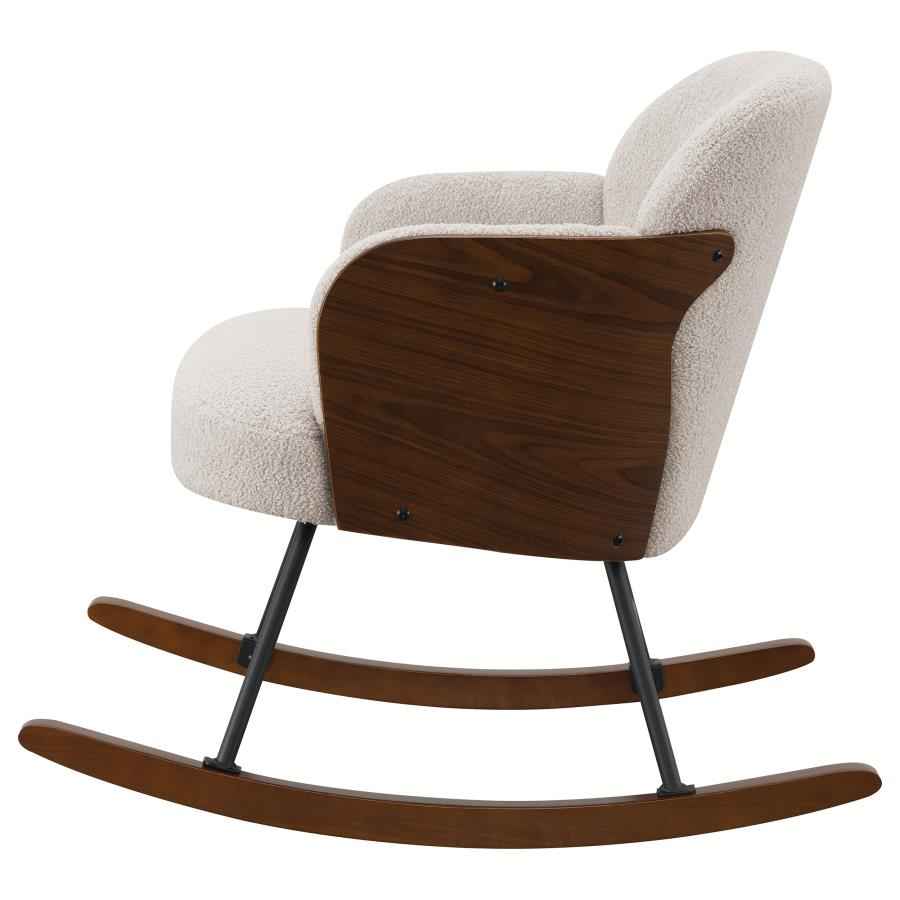 Paige Boucle Upholstered Mid Back Rocking Chair Beige - Home & Sleep Outlet