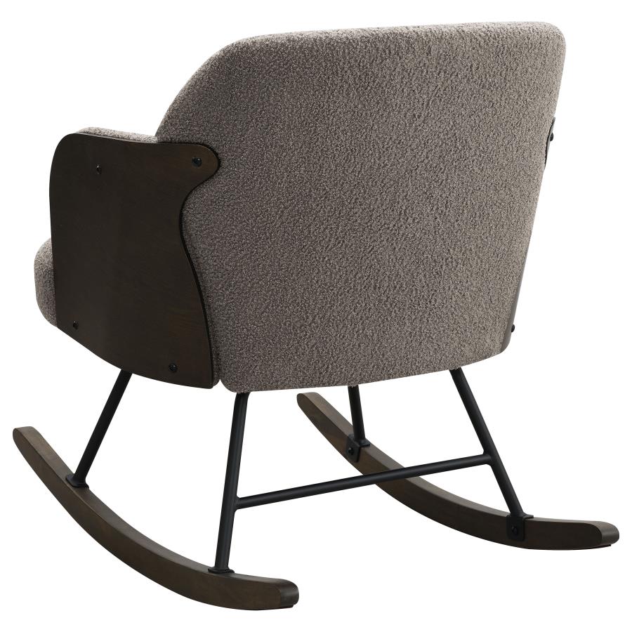 Paige Boucle Upholstered Mid Back Rocking Chair Taupe - Home & Sleep Outlet