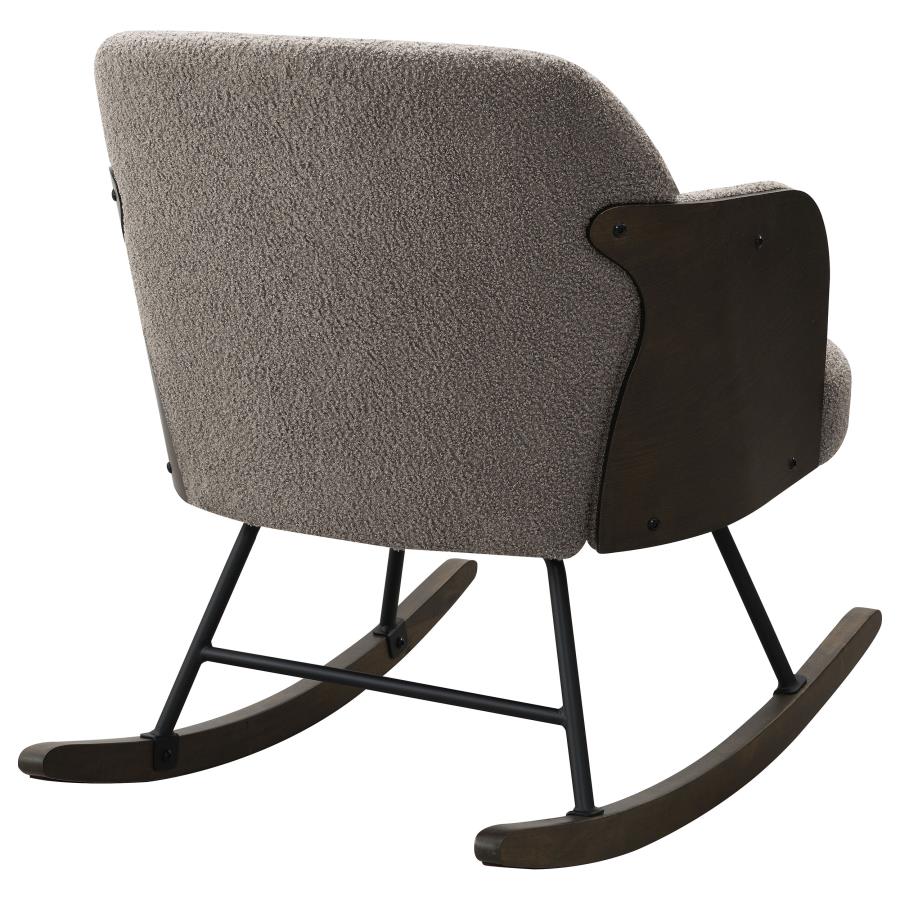 Paige Boucle Upholstered Mid Back Rocking Chair Taupe - Home & Sleep Outlet