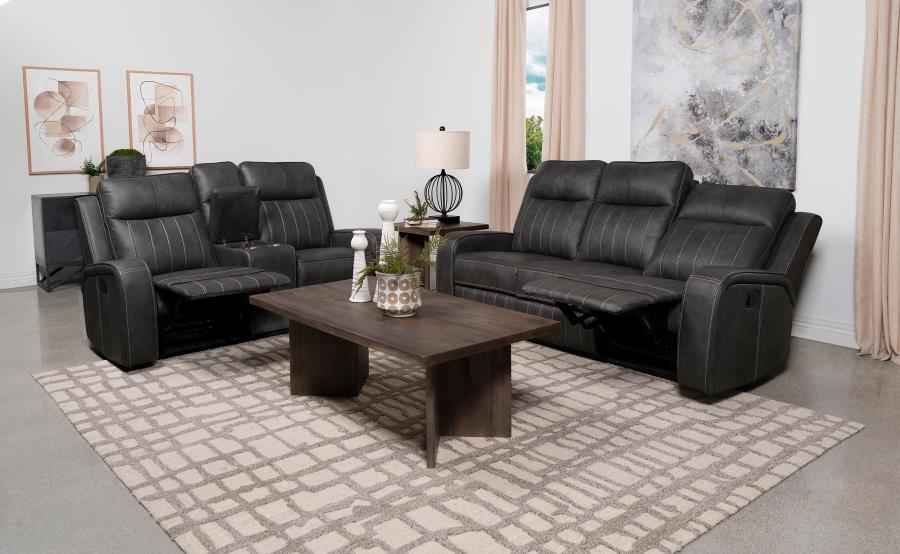 Raelynn 2-piece Upholstered Reclining Sofa Set Grey - Home & Sleep Outlet