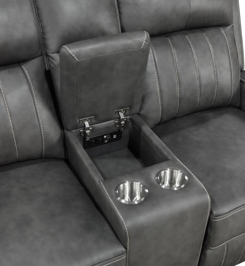 Raelynn 2-piece Upholstered Reclining Sofa Set Grey - Home & Sleep Outlet
