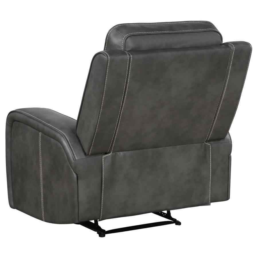 Raelynn Upholstered Track Arm Recliner Grey - Home & Sleep Outlet