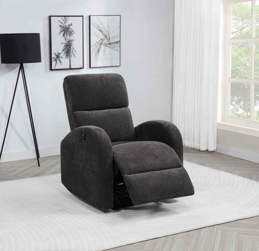 Grant Fabric Upholstered Power Recliner Chair Charcoal Grey - Home & Sleep Outlet
