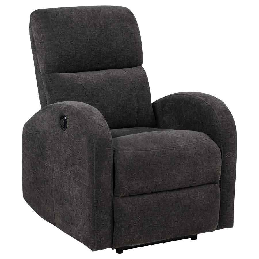 Grant Fabric Upholstered Power Recliner Chair Charcoal Grey - Home & Sleep Outlet