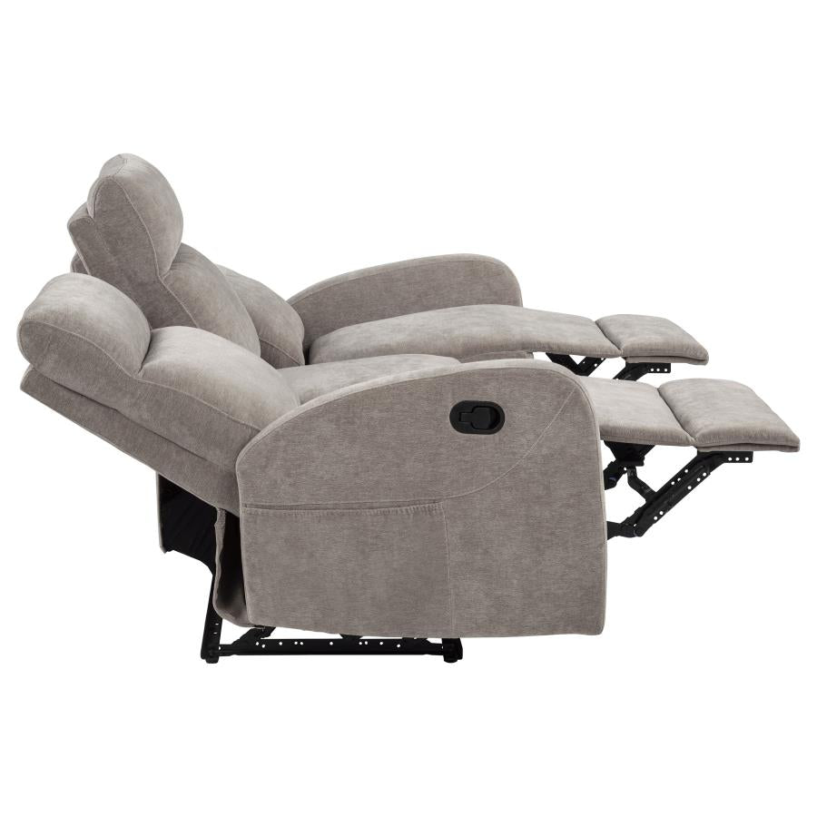 Hamilton 2-piece Chenille Manual Reclining Sofa Set Sand - Home & Sleep Outlet