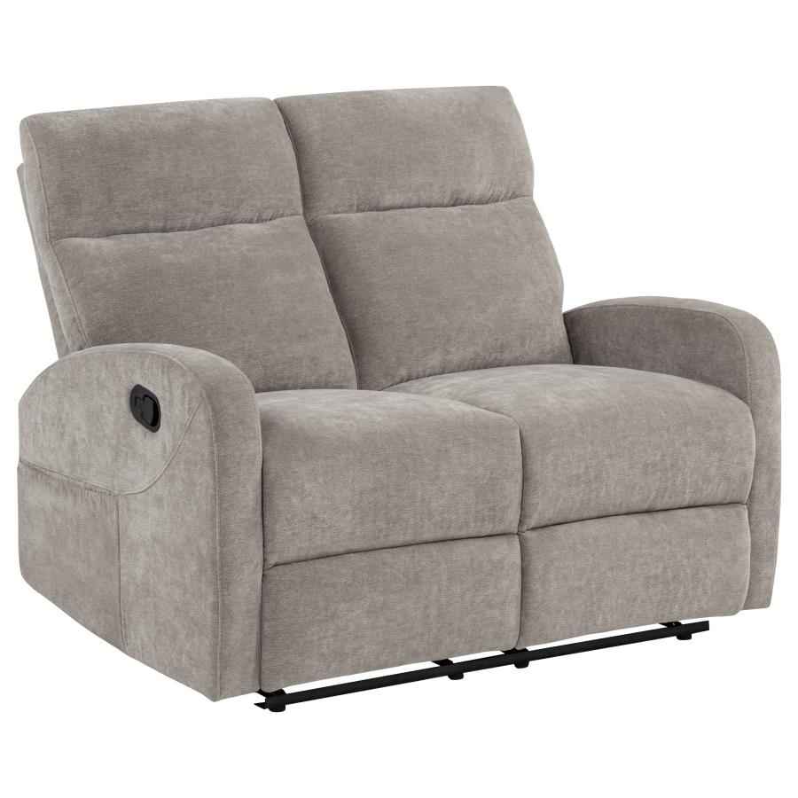 Hamilton Chenille Manual Reclining Loveseat Sand - Home & Sleep Outlet