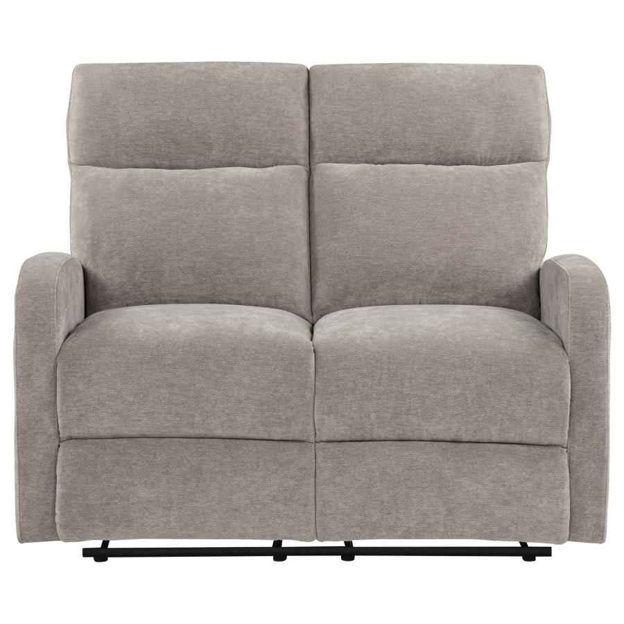 Hamilton Chenille Manual Reclining Loveseat Sand - Home & Sleep Outlet