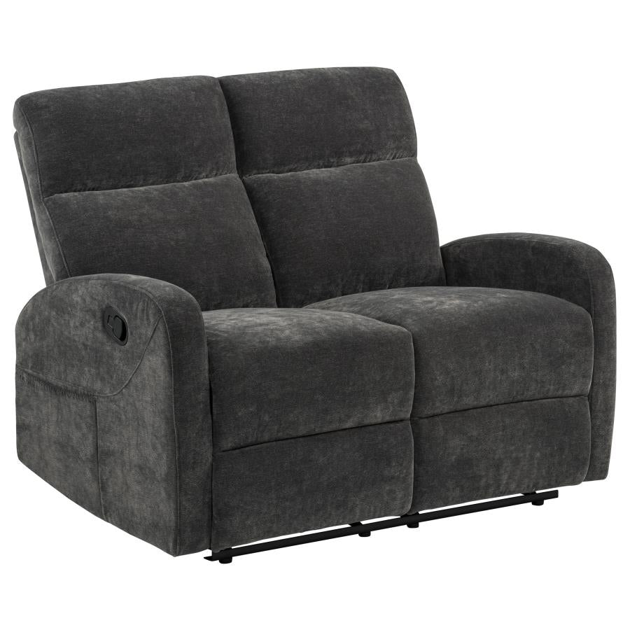 Hamilton 2-piece Chenille Manual Reclining Sofa Set Charcoal Grey - Home & Sleep Outlet
