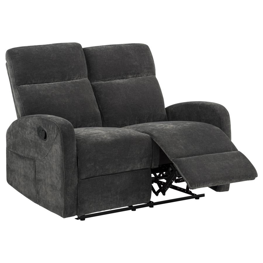 Hamilton 2-piece Chenille Manual Reclining Sofa Set Charcoal Grey - Home & Sleep Outlet