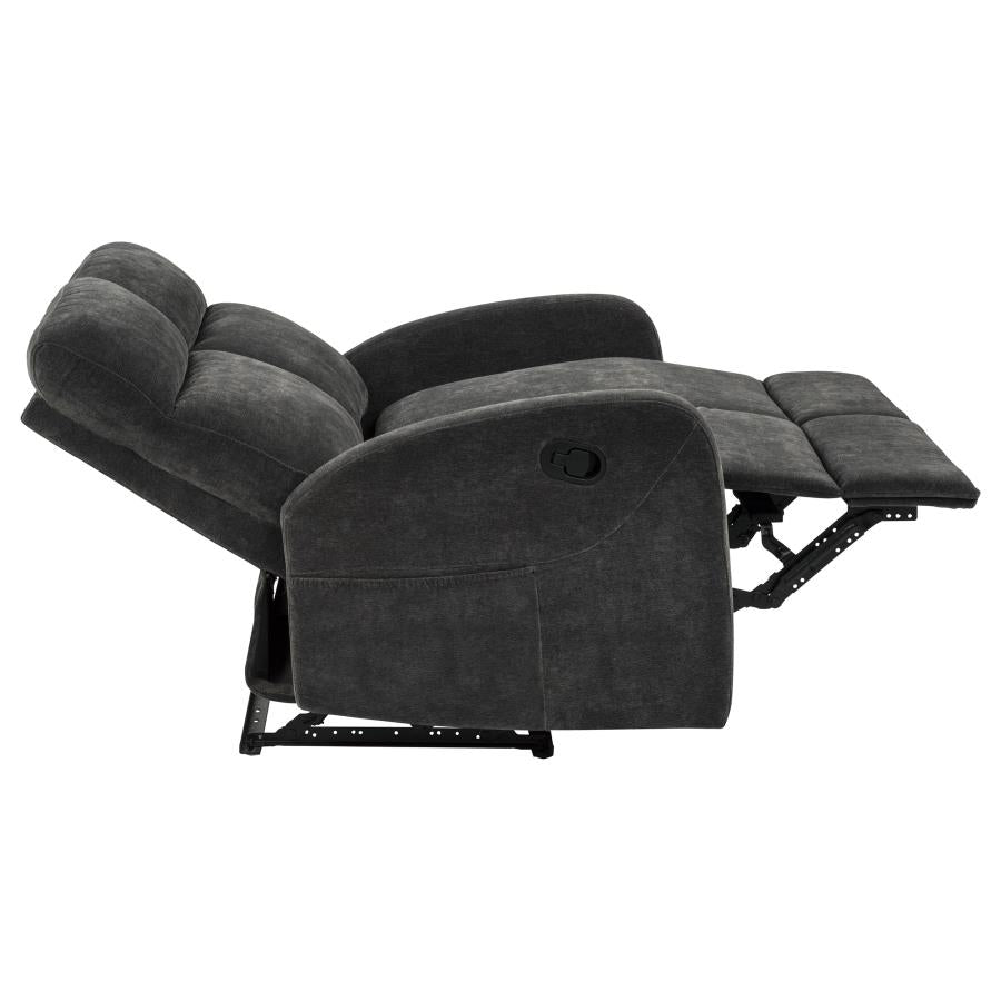 Hamilton 3-piece Chenille Manual Reclining Sofa Set Charcoal Grey - Home & Sleep Outlet