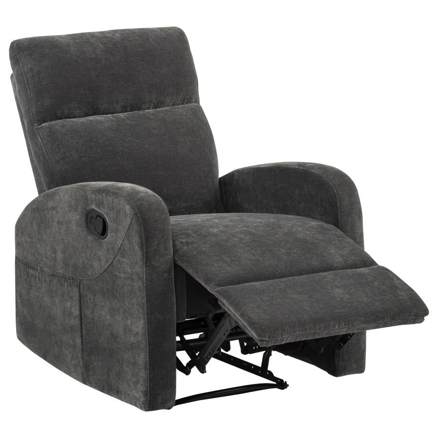 Hamilton 3-piece Chenille Manual Reclining Sofa Set Charcoal Grey - Home & Sleep Outlet