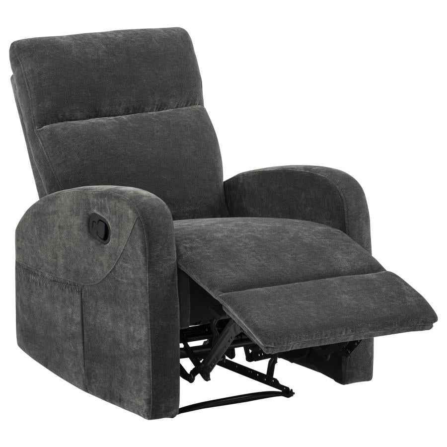 Hamilton Chenille Manual Recliner Charcoal Grey