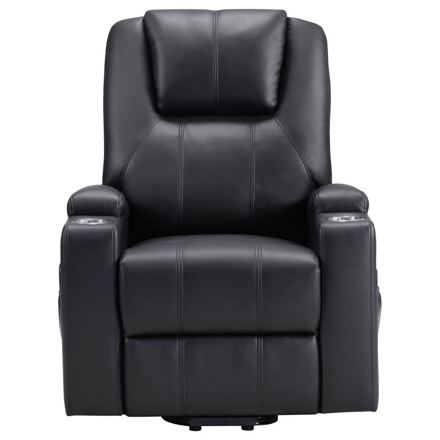 Armstrong Upholstered Power Lift Massage Recliner Espresso