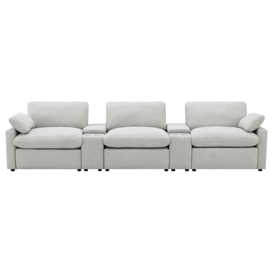 Collins 5-Piece Power Reclining Home Theater Seating Grey