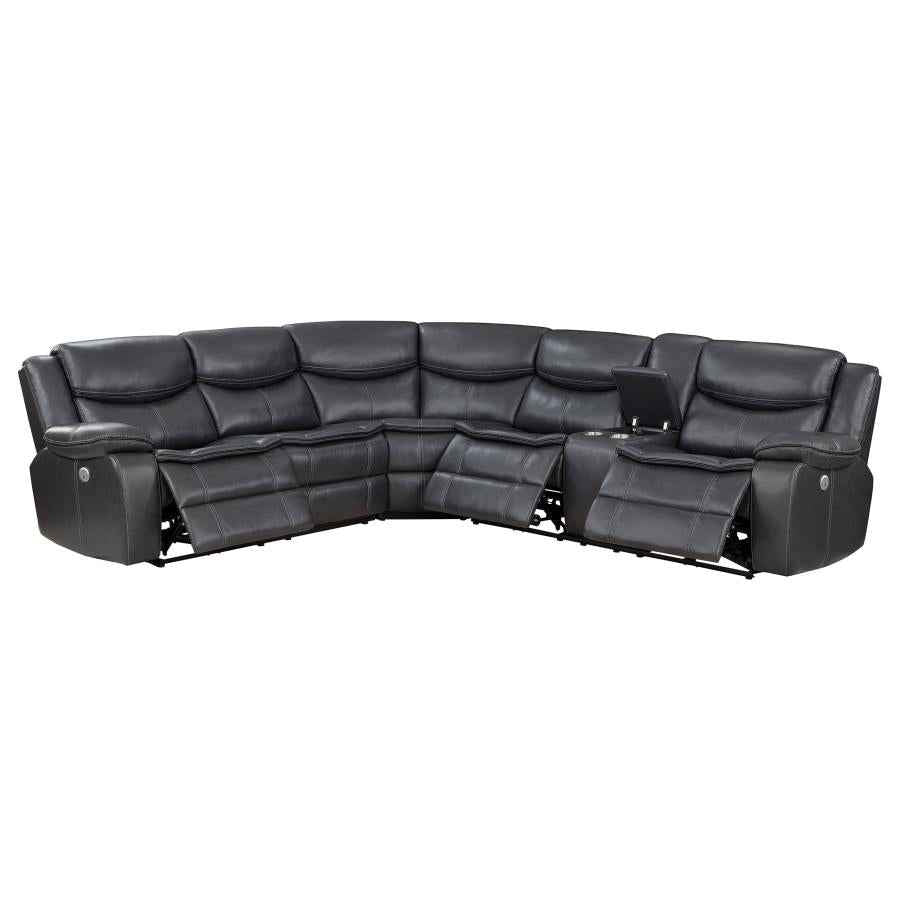 Sycamore Upholstered Power Reclining Sectional Sofa Grey