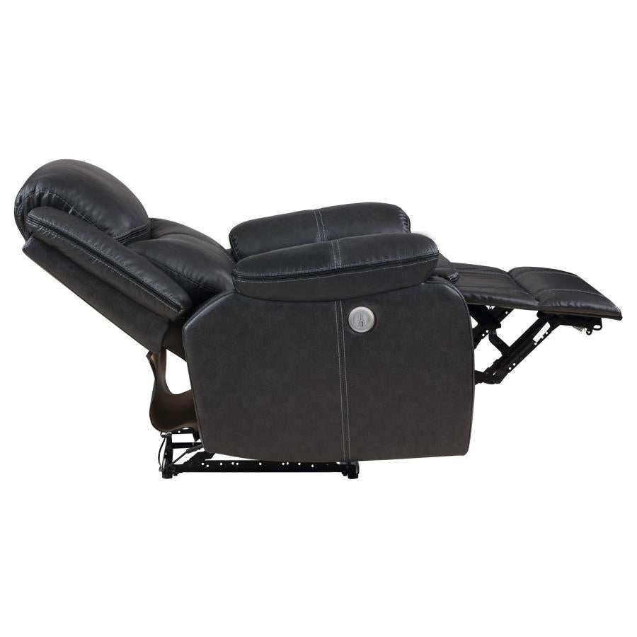 Sycamore Upholstered Power Recliner Chair Dark Grey