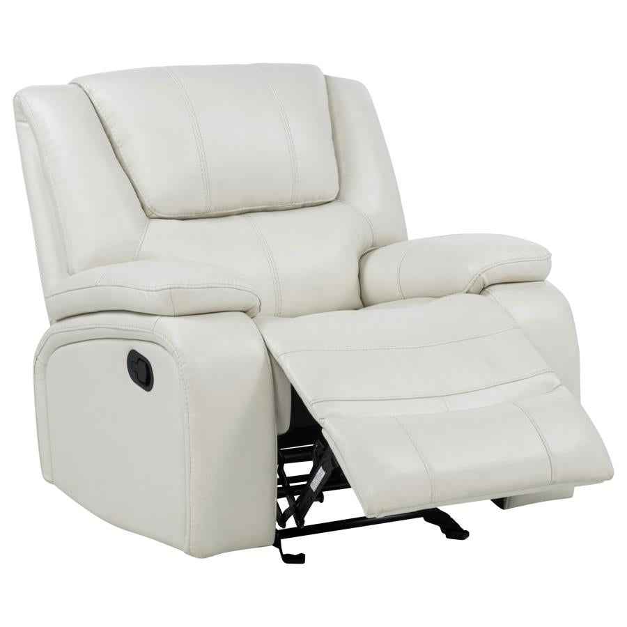 Camila Upholstered Glider Recliner Chair White