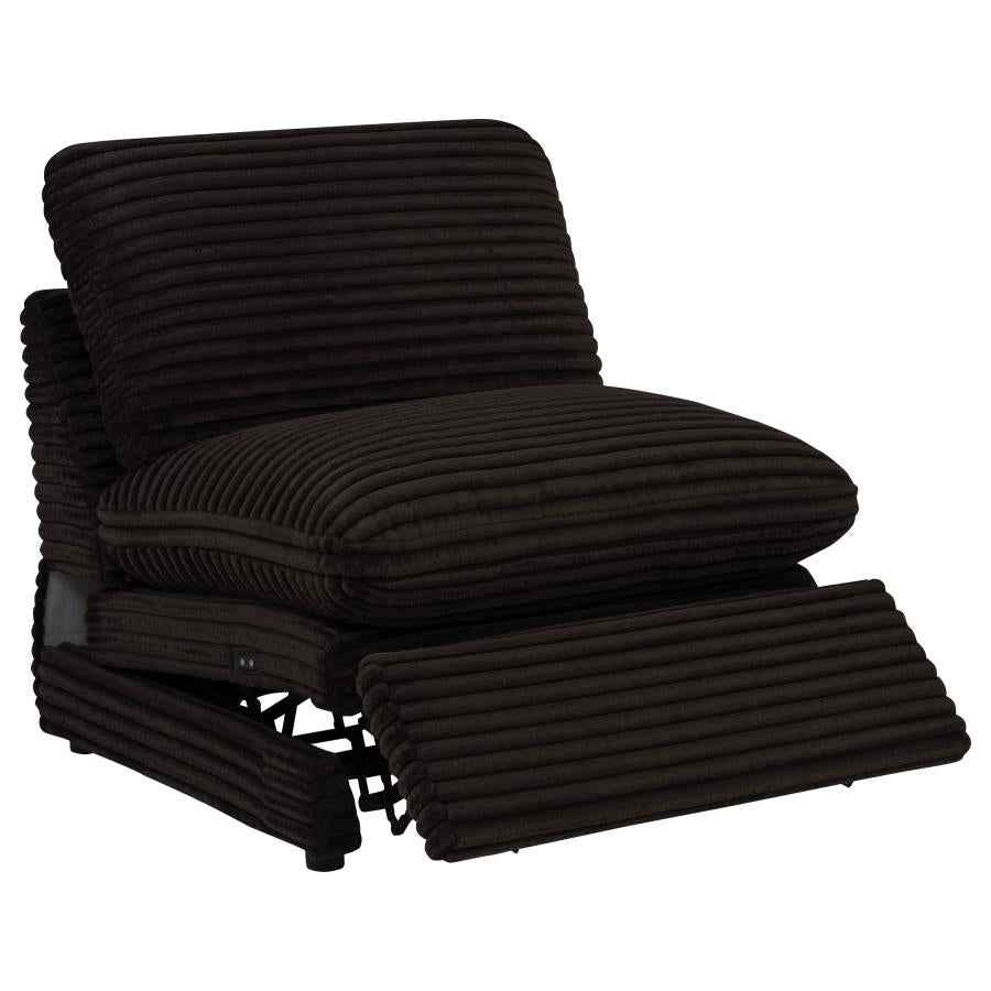 Collins Modular Power Armless Recliner Chocolate Brown
