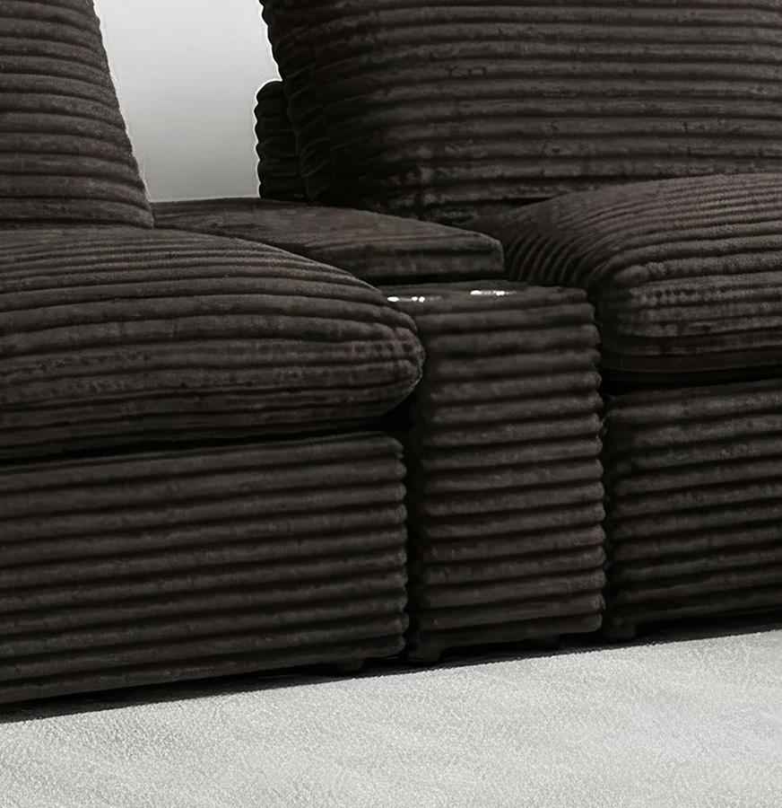 Collins Upholstered Modular Storage Console Chocolate Brown