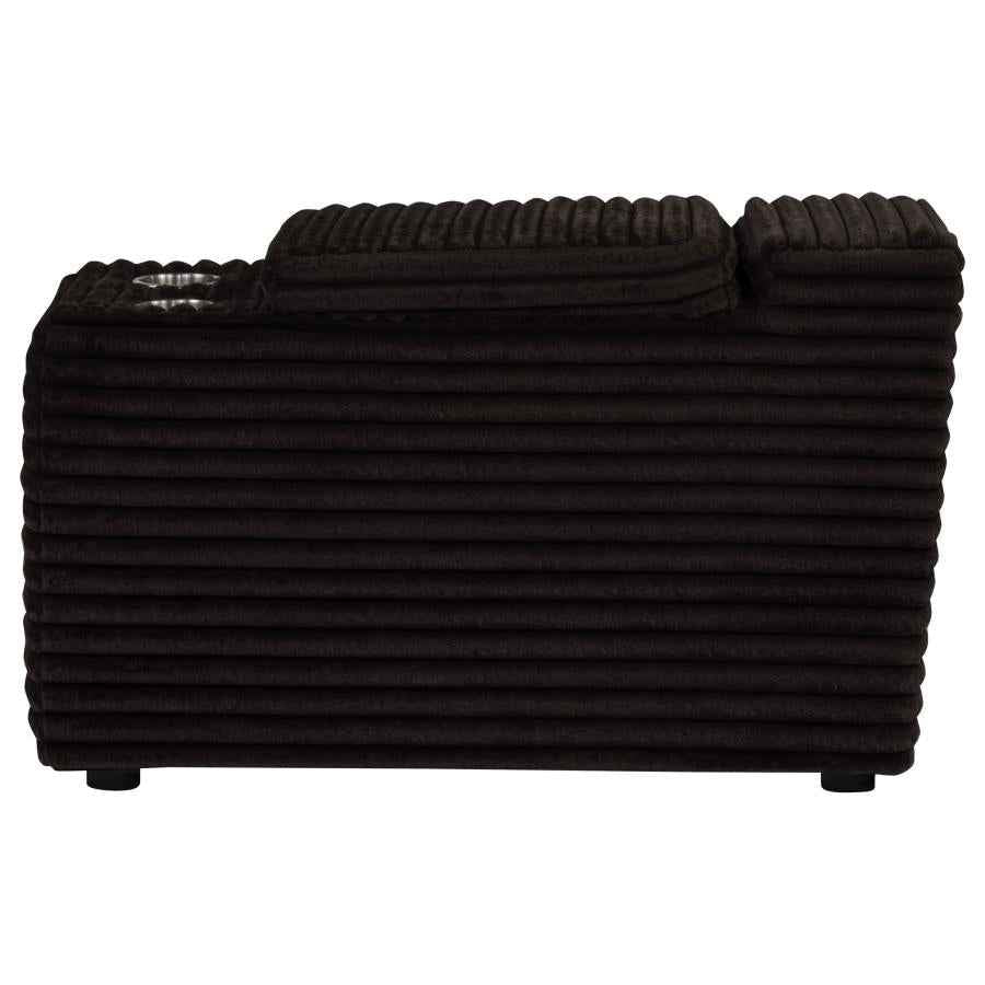 Collins Upholstered Modular Storage Console Chocolate Brown