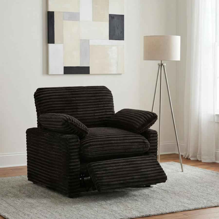 Collins Upholstered Power Recliner Chair Chocolate Brown