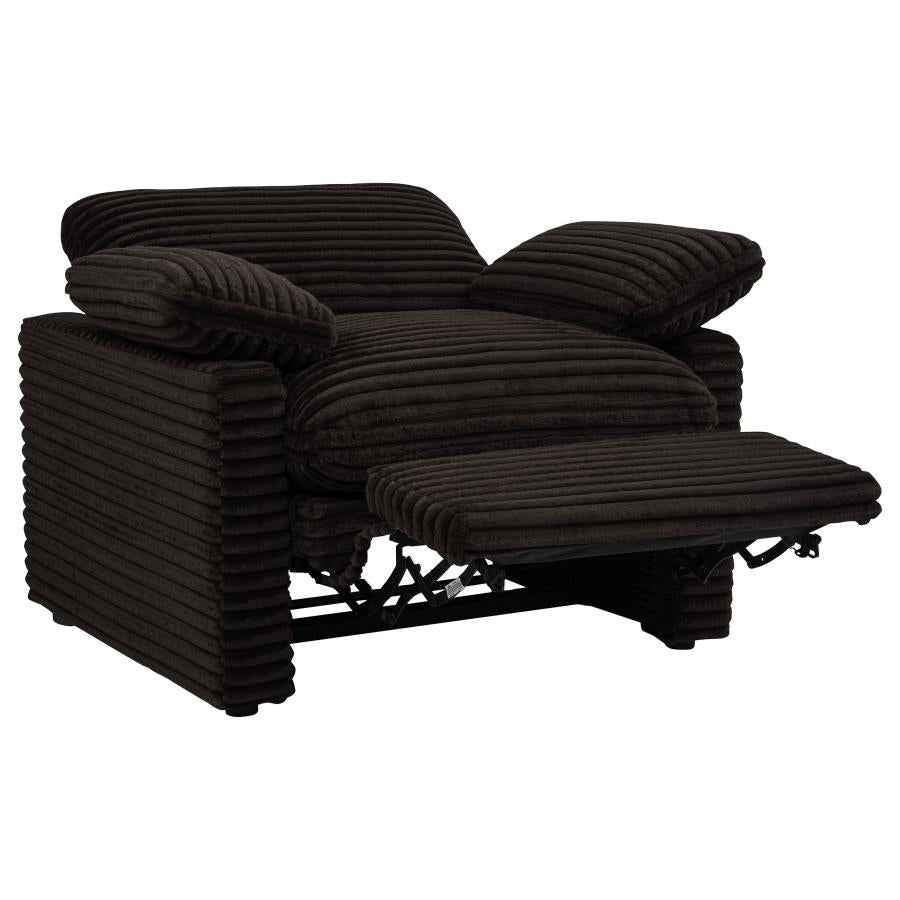 Collins Upholstered Power Recliner Chair Chocolate Brown