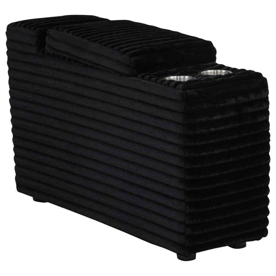 Collins Upholstered Modular Storage Console Black