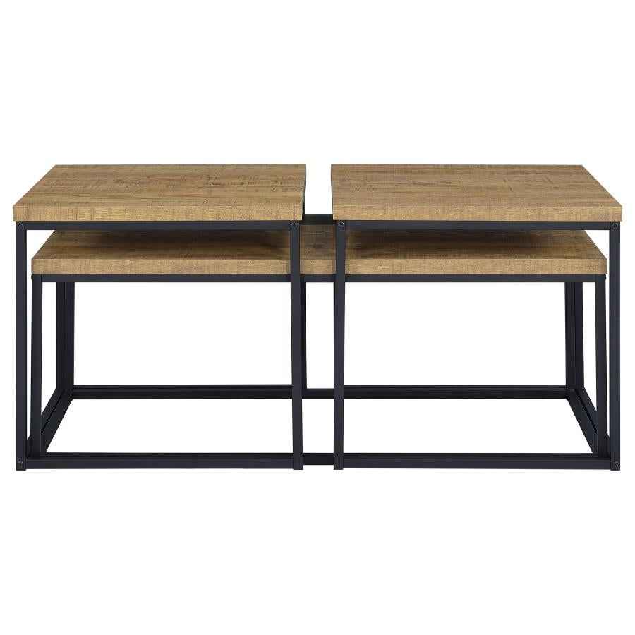 Straden 3-piece Engineered Wood Coffee Table Set Mango and Black
