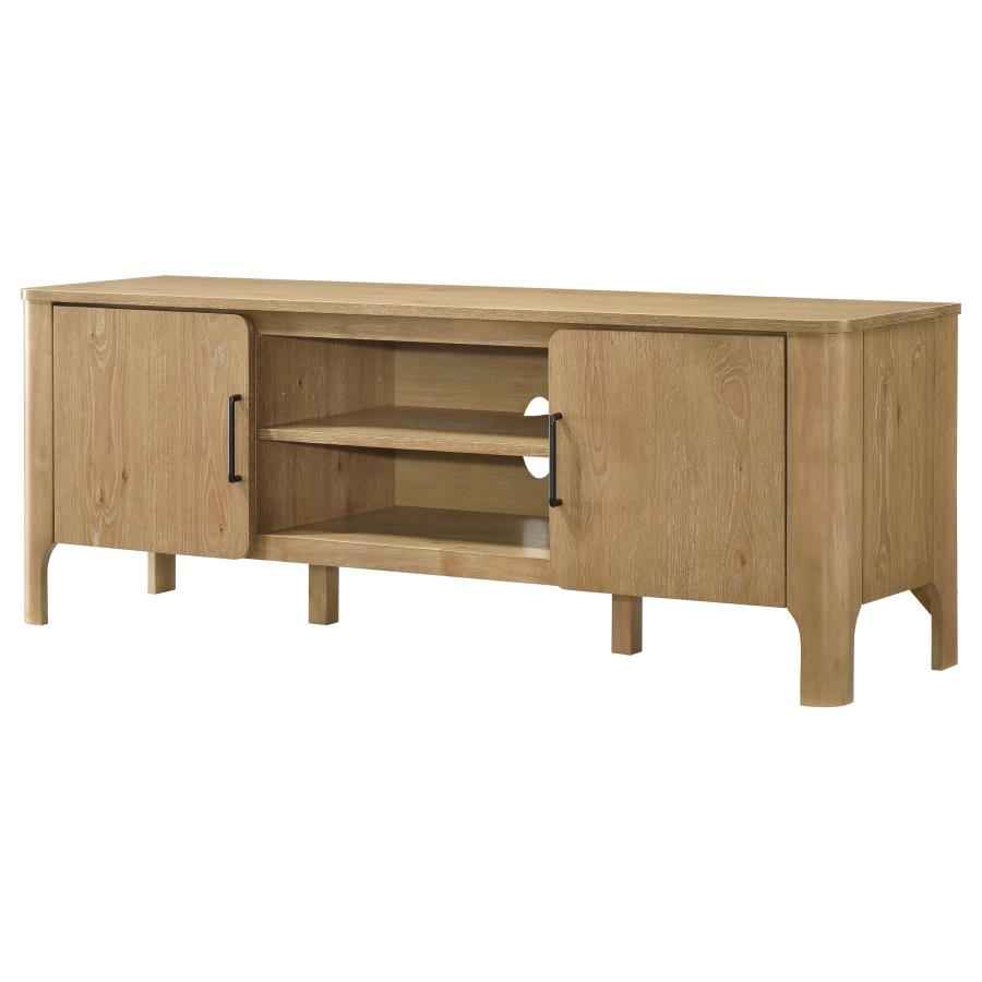 Rowe 65-inch 2-door Wood TV Stand Media Console Light Oak - Home & Sleep Outlet