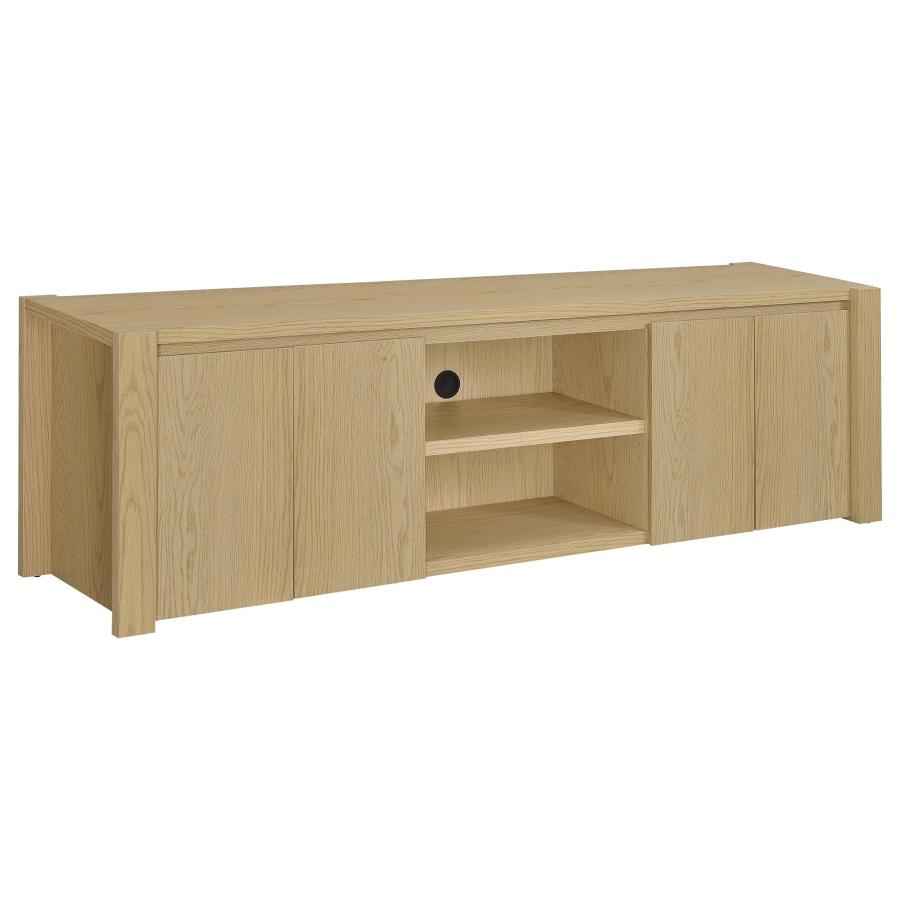 Laurelton 78-inch 4-door TV Stand Media Console Light Oak - Home & Sleep Outlet