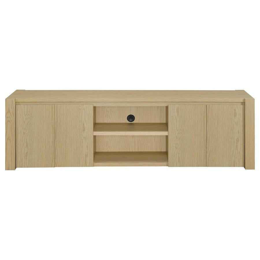 Laurelton 78-inch 4-door TV Stand Media Console Light Oak - Home & Sleep Outlet