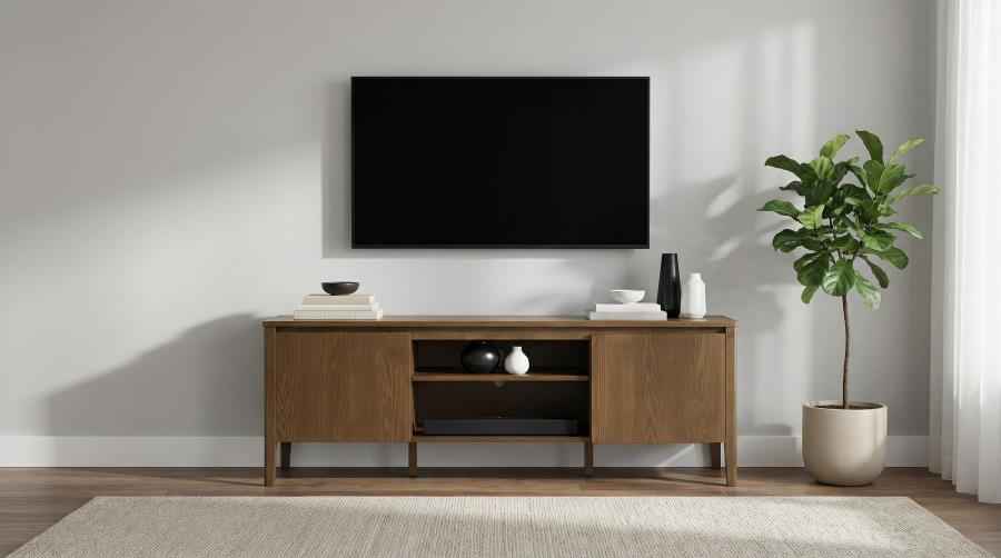 Thori 63-inch 2-door TV Stand Media Console Dark Brown - Home & Sleep Outlet