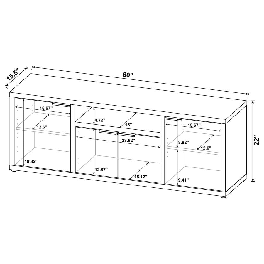 Tabby 4-door Engineered Wood 60-inch TV Stand Mango - Home & Sleep Outlet