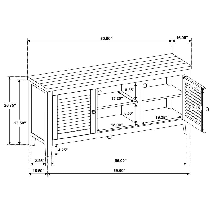 Concord 2-door 60-inch TV Stand Console Distressed Java - Home & Sleep Outlet