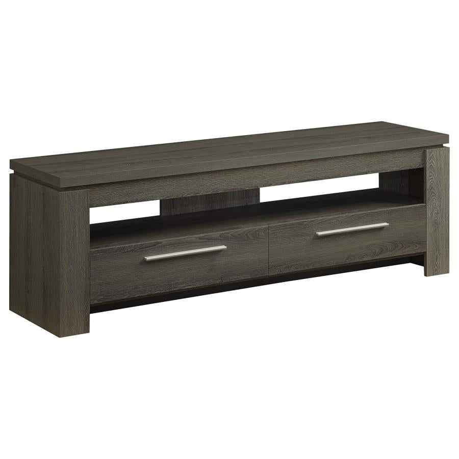 Elkton 2-drawer Engineered Wood 59-inch TV Stand Weathered Grey - Home & Sleep Outlet