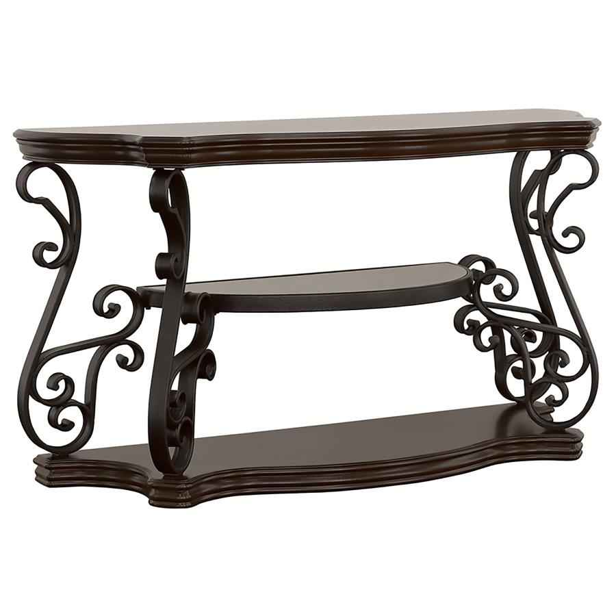 Laney Scrollwork Entryway Sofa Console Table Deep Merlot - Home & Sleep Outlet