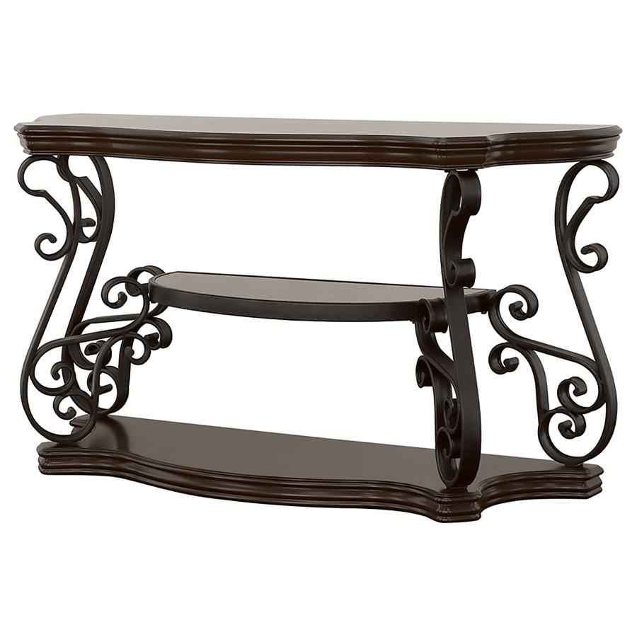 Laney Scrollwork Entryway Sofa Console Table Deep Merlot - Home & Sleep Outlet