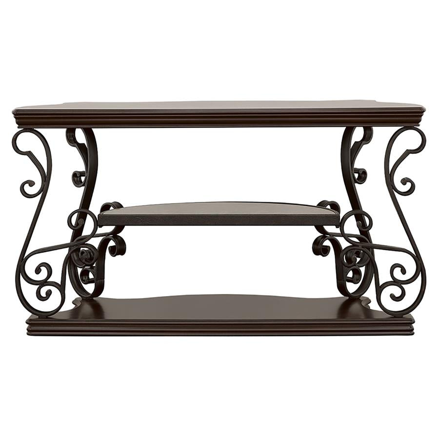 Laney Scrollwork Entryway Sofa Console Table Deep Merlot - Home & Sleep Outlet