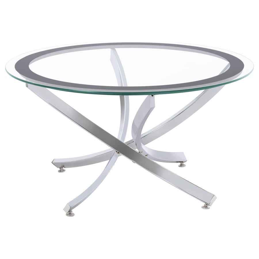 Brooke 3-piece Round Coffee and End Table Set Chrome - Home & Sleep Outlet
