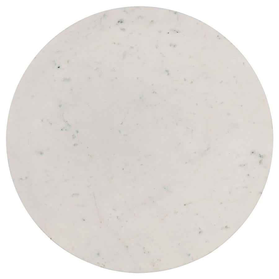 Aldis Round Marble Top Coffee Table White and Natural