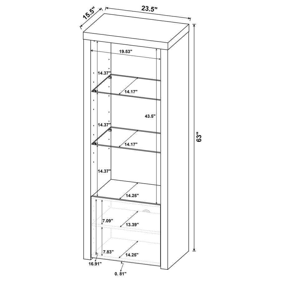 Jude 3-shelf Engineered Wood Media Tower High Gloss White