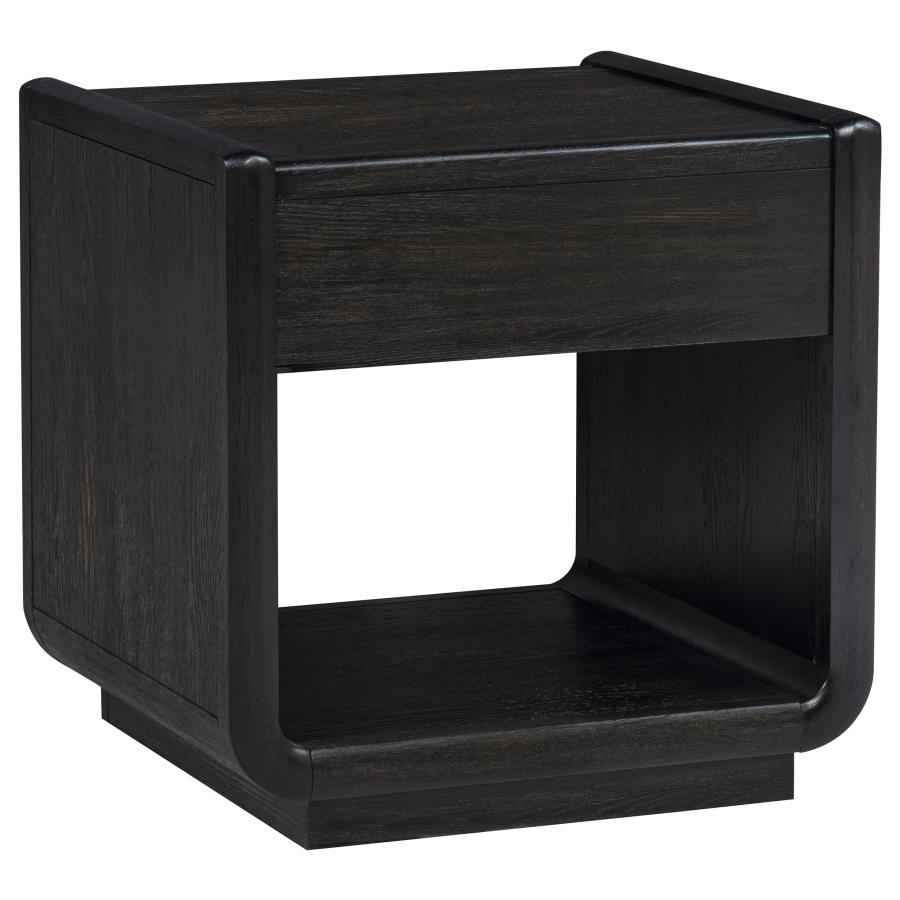 Leandro 2-piece Wood Coffee and End Table Set Burnished Black