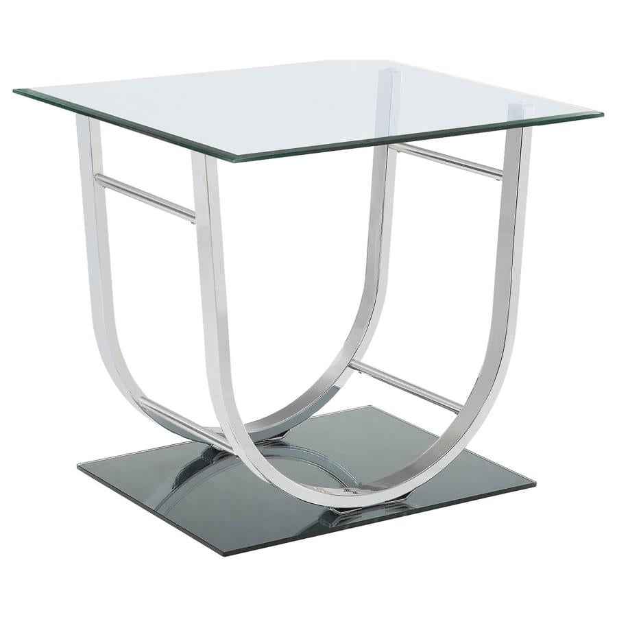 Danville 3-piece Glass Top Coffee and End Table Set Chrome