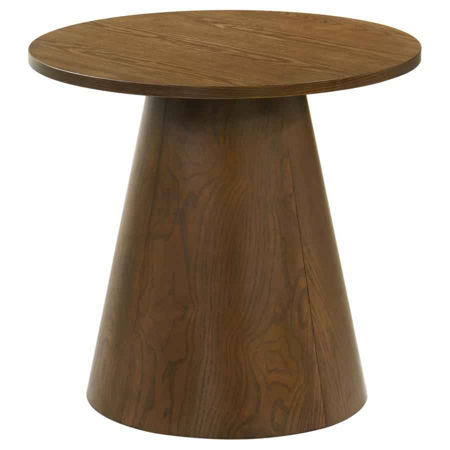 Franklin 3-piece Round Pedestal Coffee Table Set Dark Brown