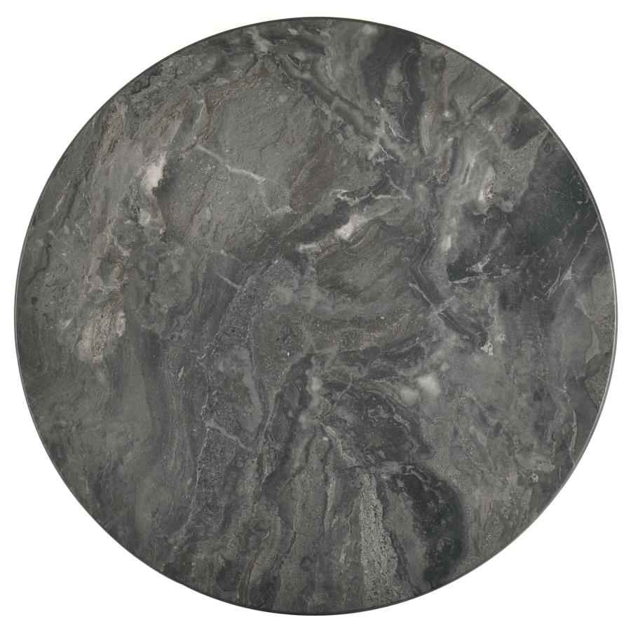 Bradley Round SmartTop End Side Table Smokey Grey and Dark Brown