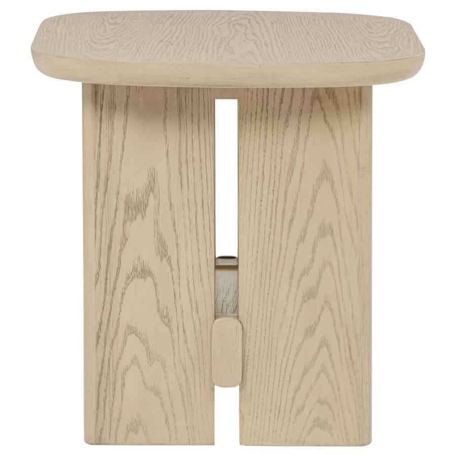 Kailani 3-piece Coastal Coffee and End Table Set Beige Oak